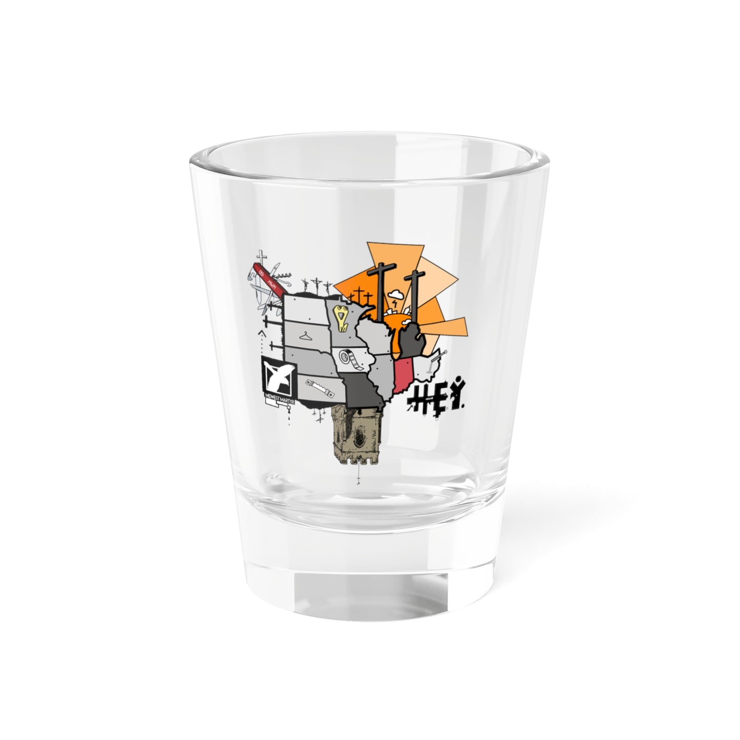 "Midwest Martyr" Shot Glass, 1.5oz