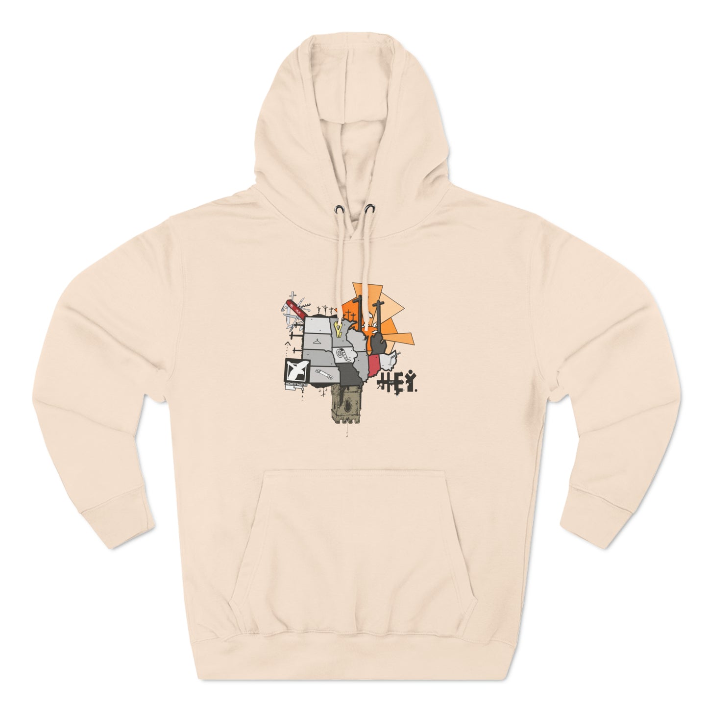 "Midwest Martyr" Three-Panel Fleece Hoodie