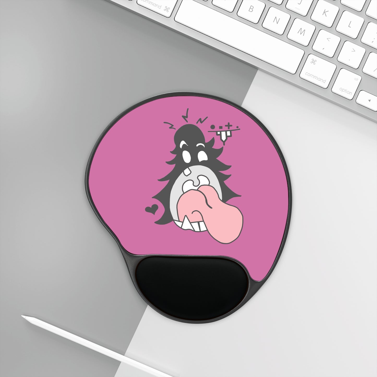 "Scrietch" Mouse Pad With Wrist Rest (Purple)