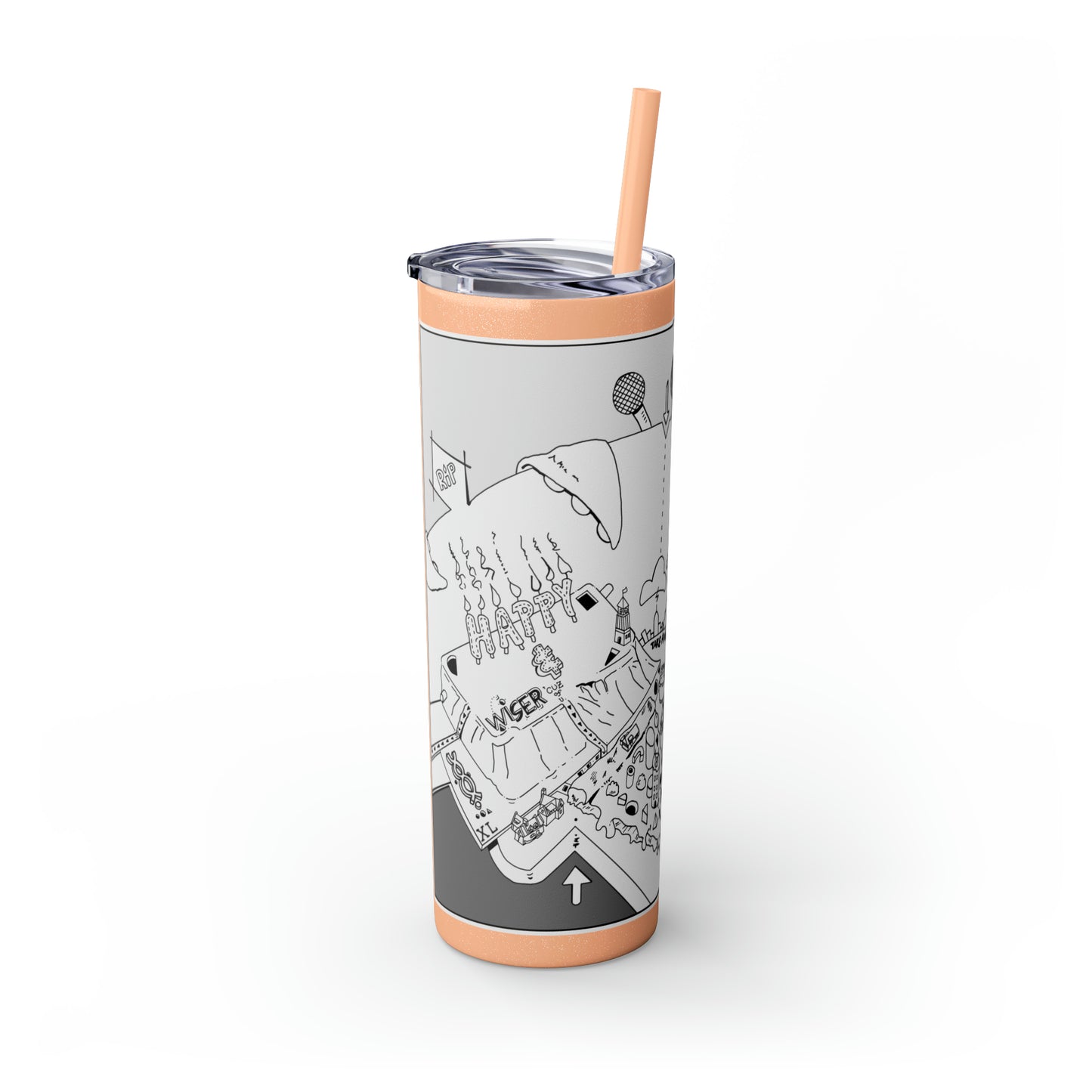 Skinny Tumbler with Straw, 20oz