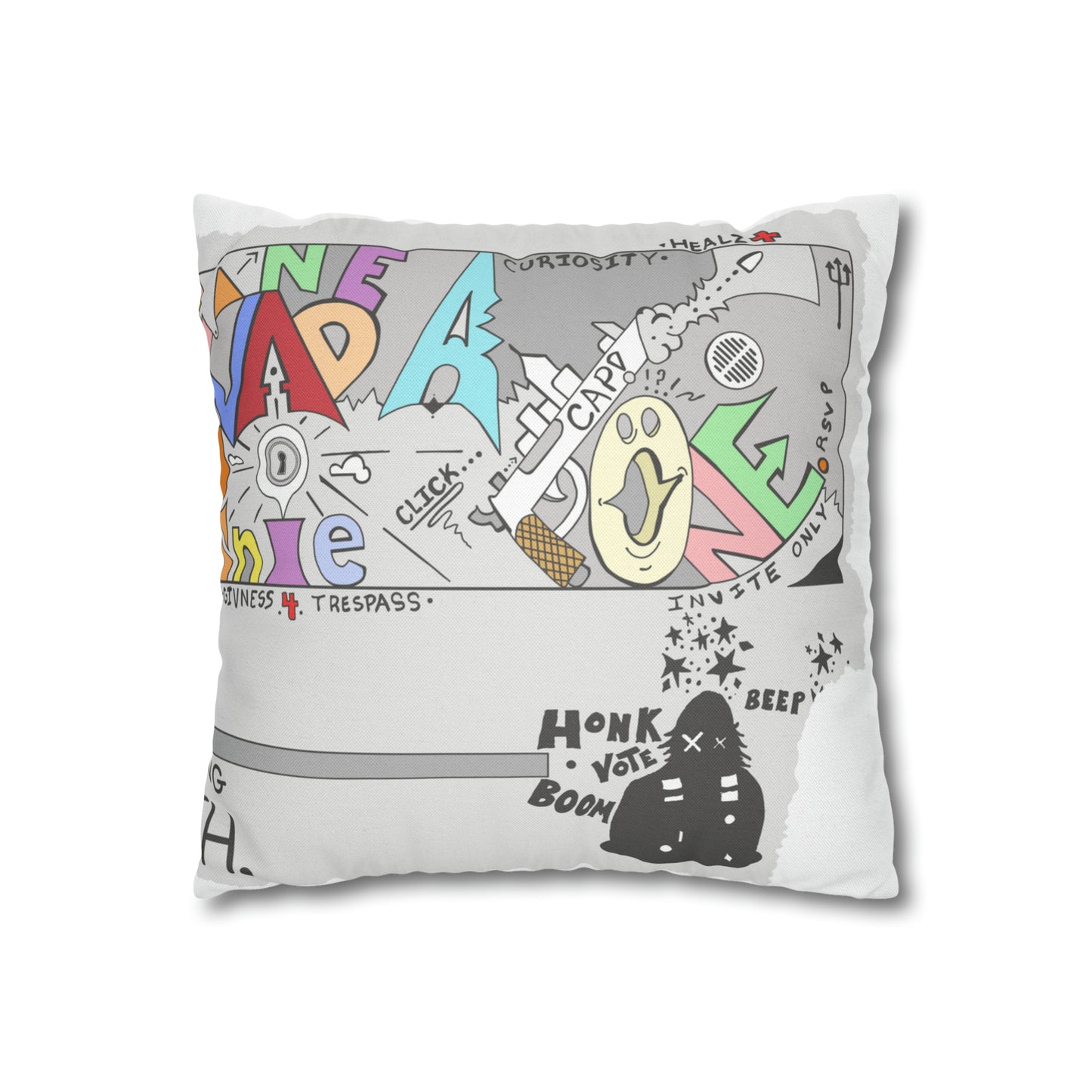 "What's Underneath Is Mine And Mine Alone" Spun Polyester Square Pillow Case