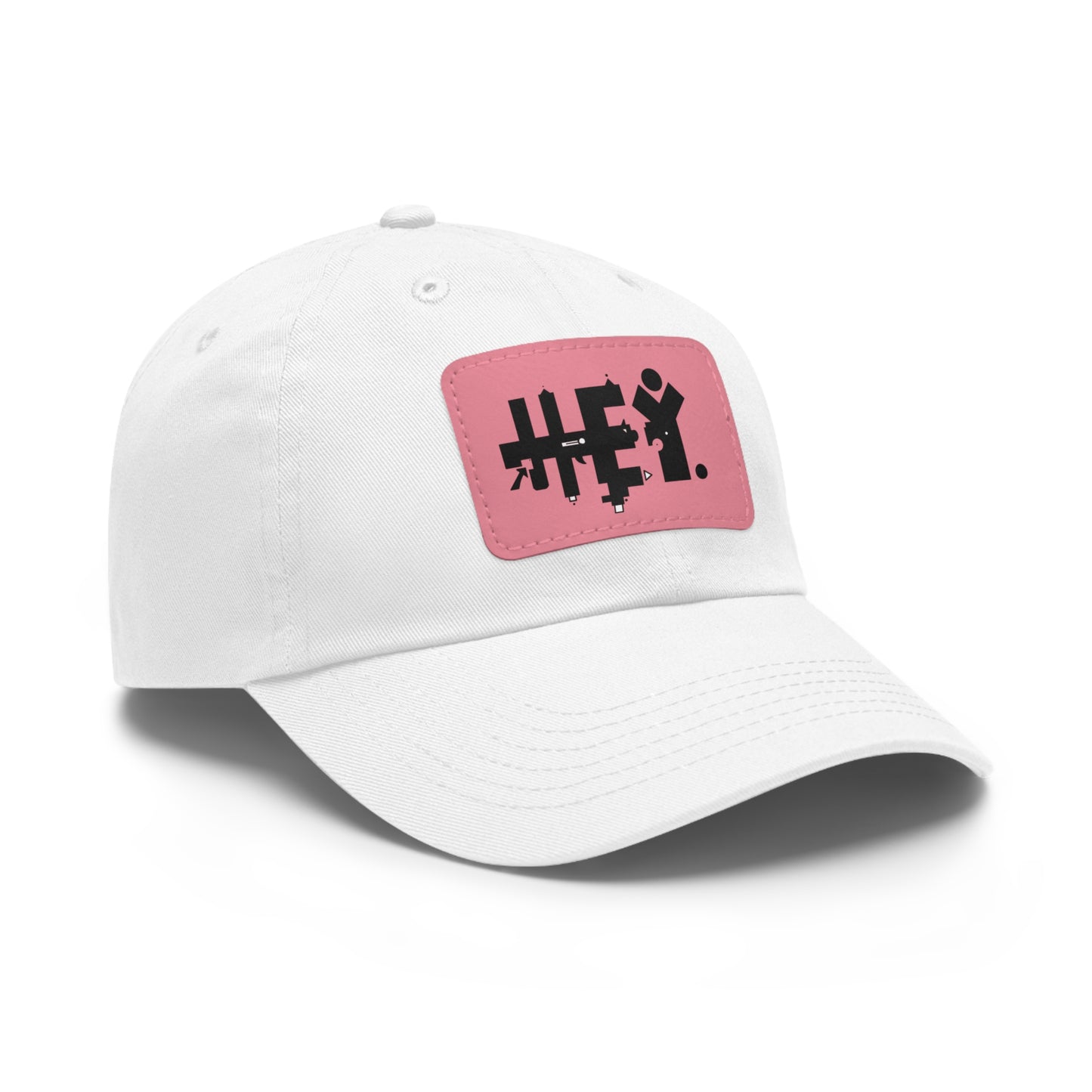 Hey. Brand Logo Dad Hat with Leather Patch (Rectangle)