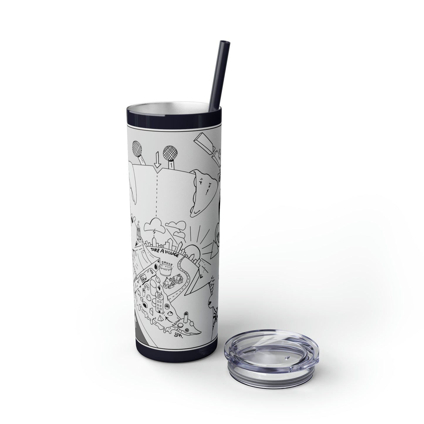 Skinny Tumbler with Straw, 20oz