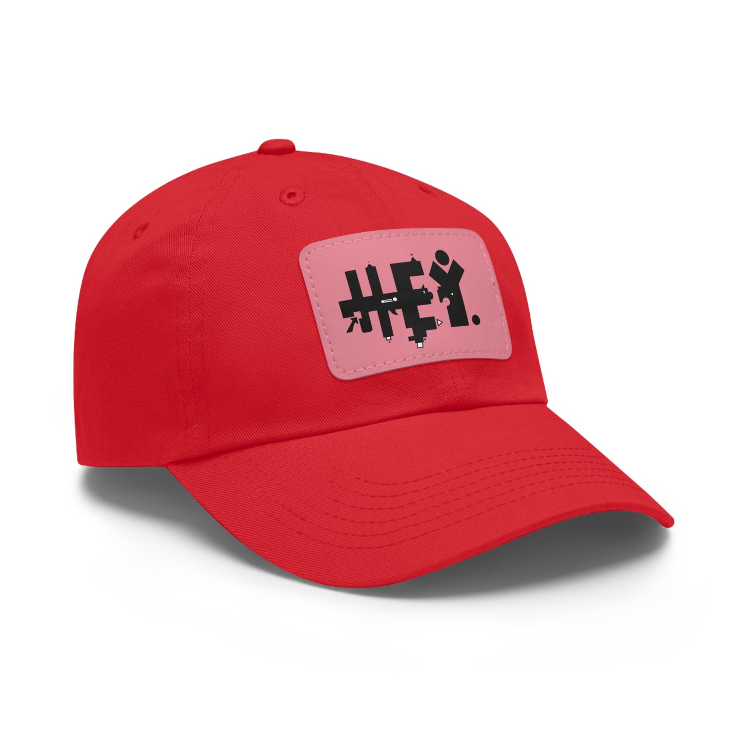 Hey. Brand Logo Dad Hat with Leather Patch (Rectangle)