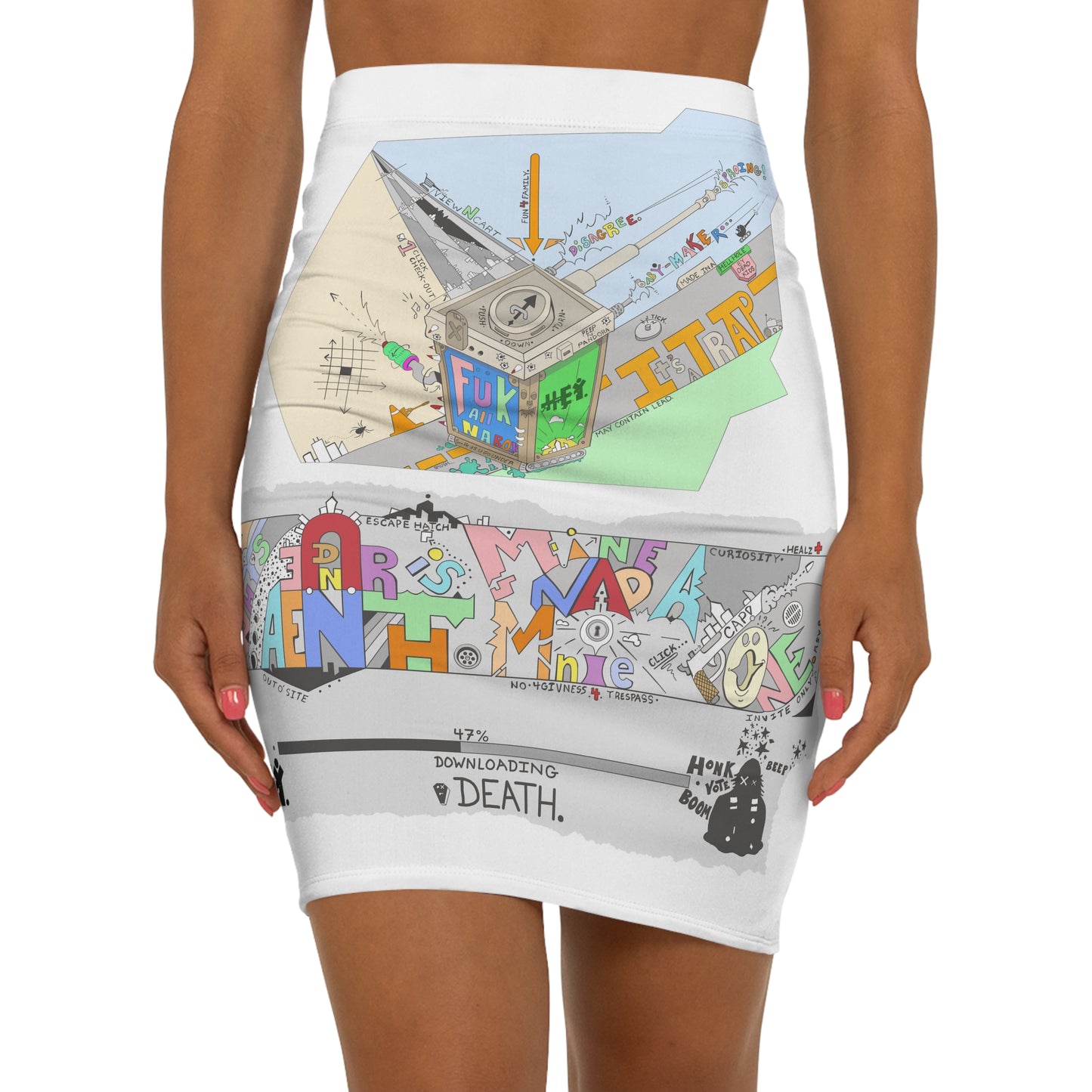 "Ima.Fancy.Fukker" Women's Mini Skirt (AOP)