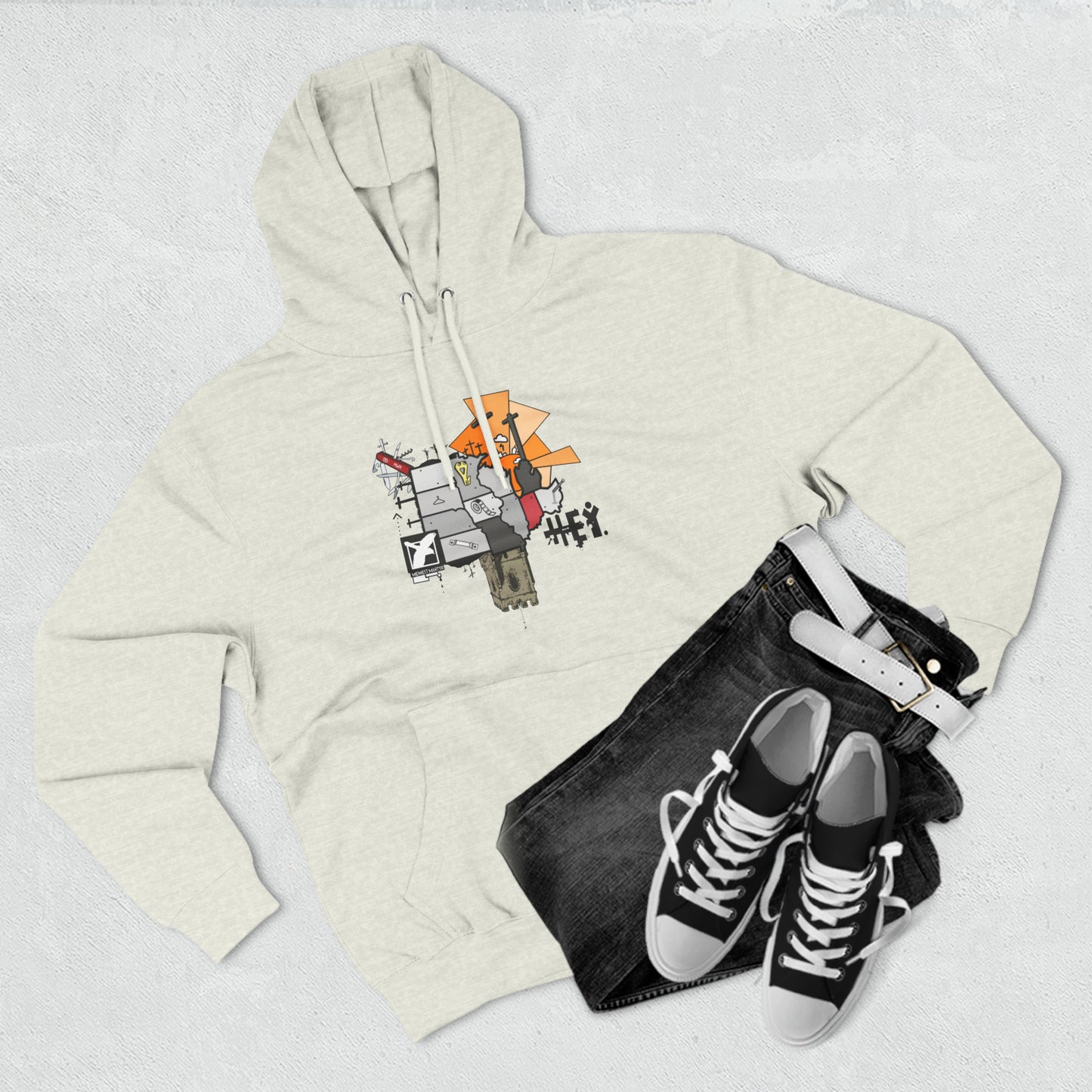 "Midwest Martyr" Three-Panel Fleece Hoodie