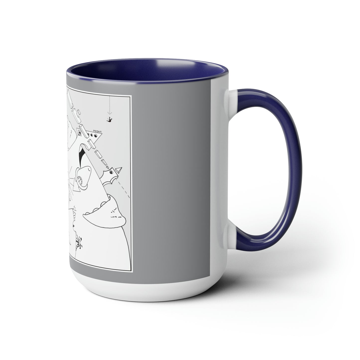 Two-Tone Coffee Mugs, 15oz