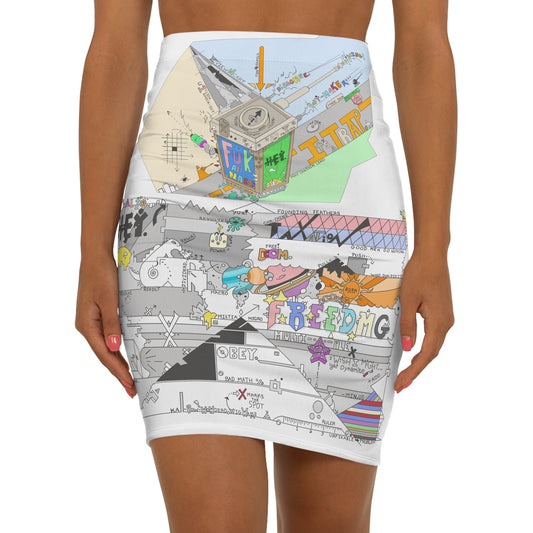 "Ima.Trendy.Fukkette" Women's Mini Skirt (AOP)