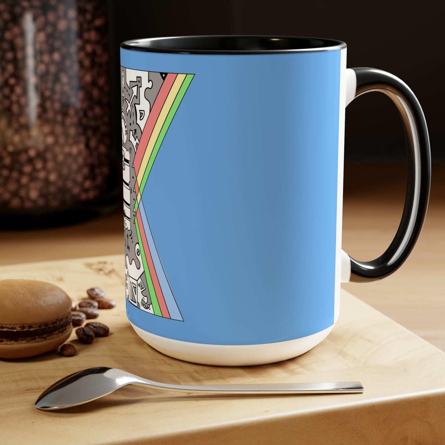 Two-Tone Coffee Mugs, 15oz