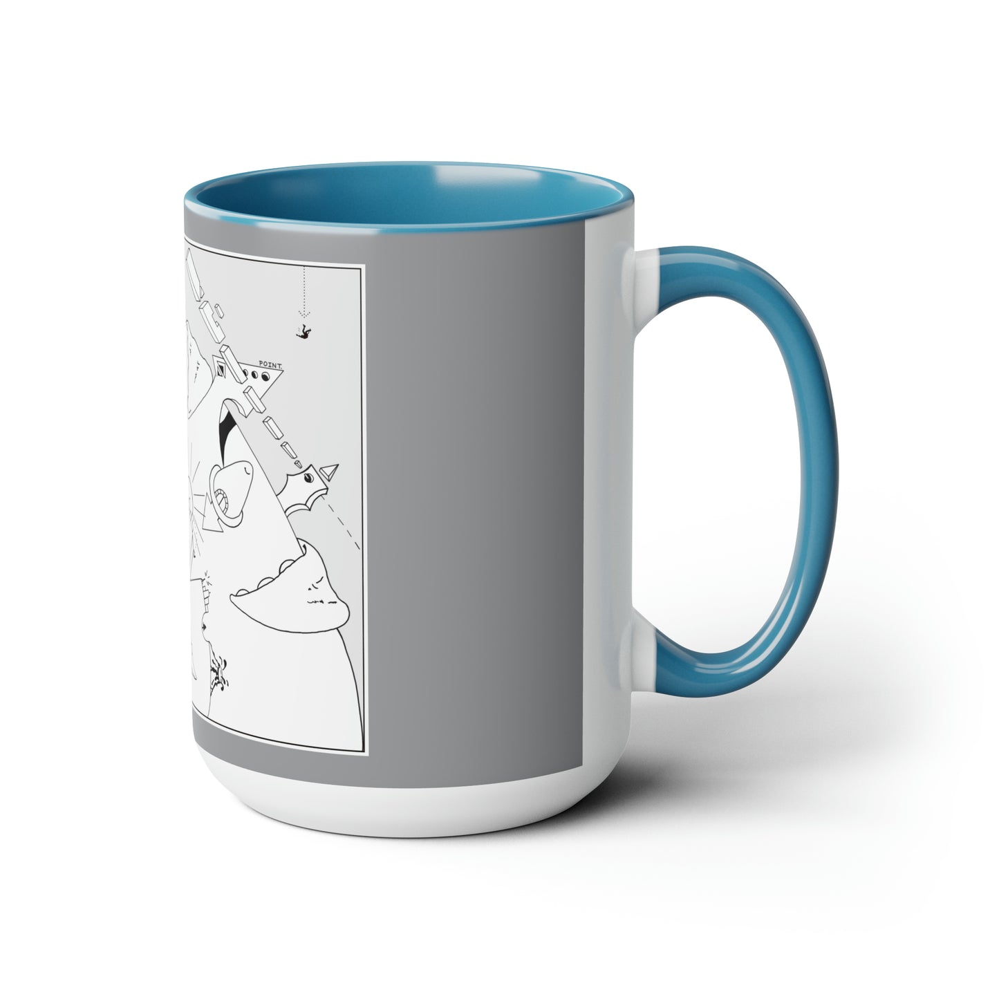 Two-Tone Coffee Mugs, 15oz