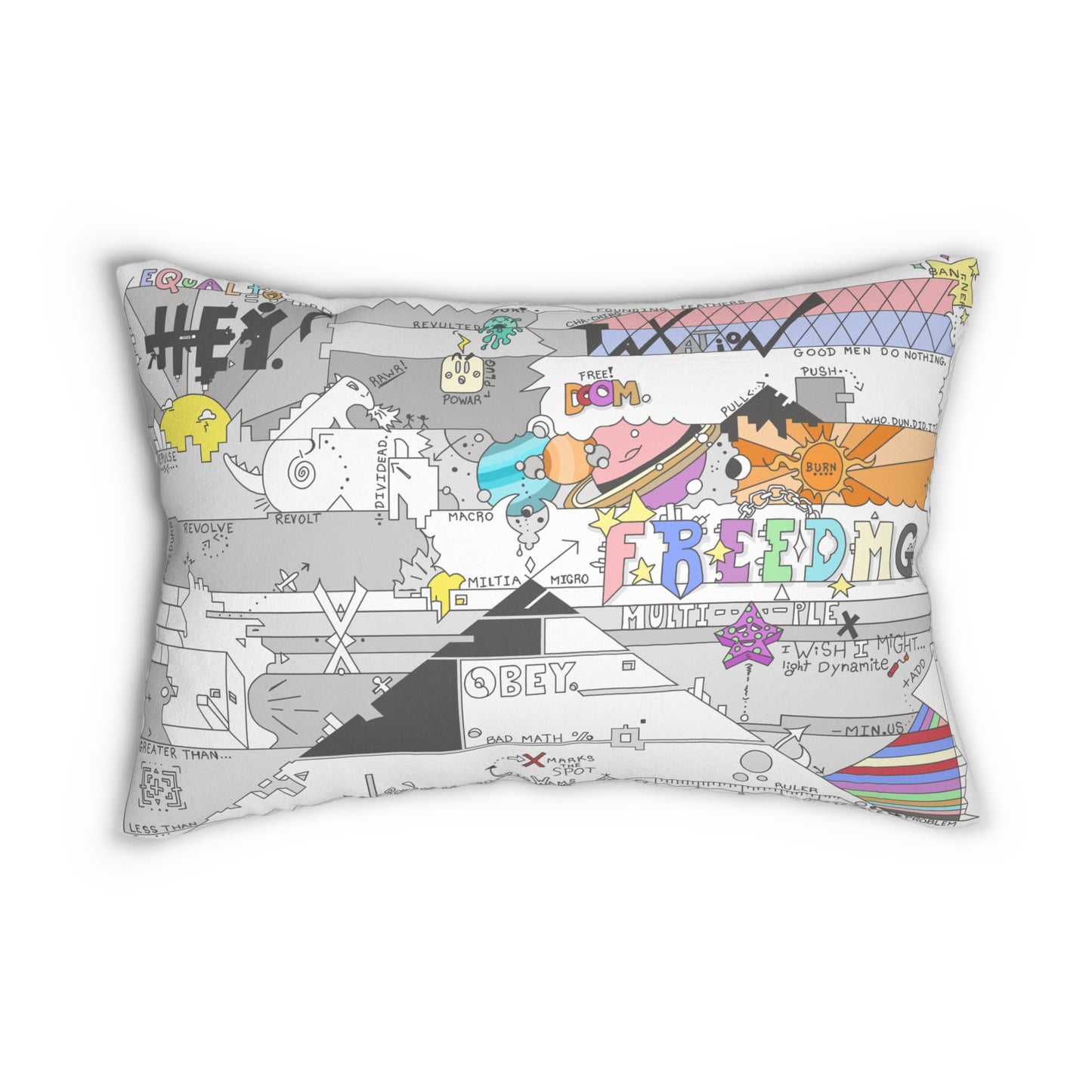 The Official "Hey Flag" Spun Polyester Lumbar Pillow