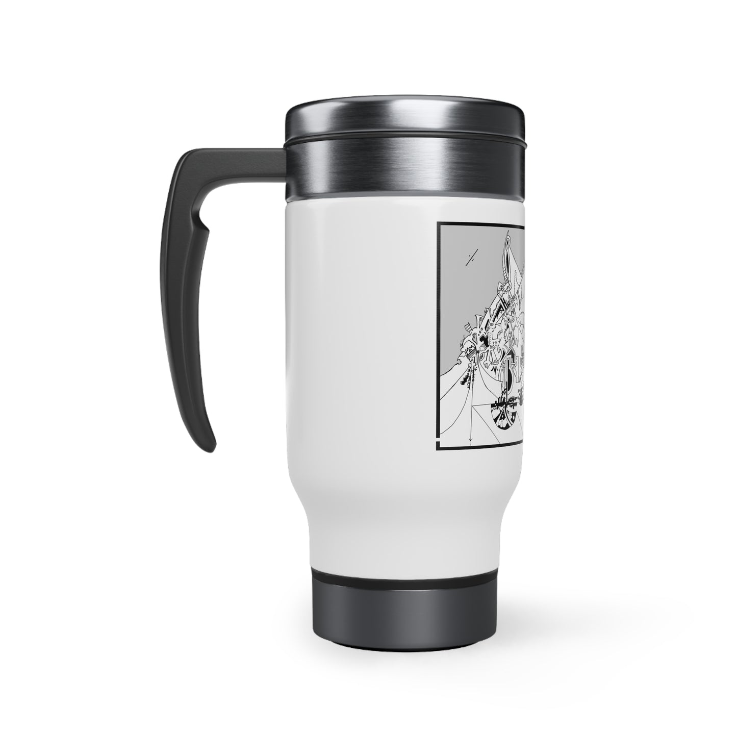 Stainless Steel Travel Mug with Handle, 14oz