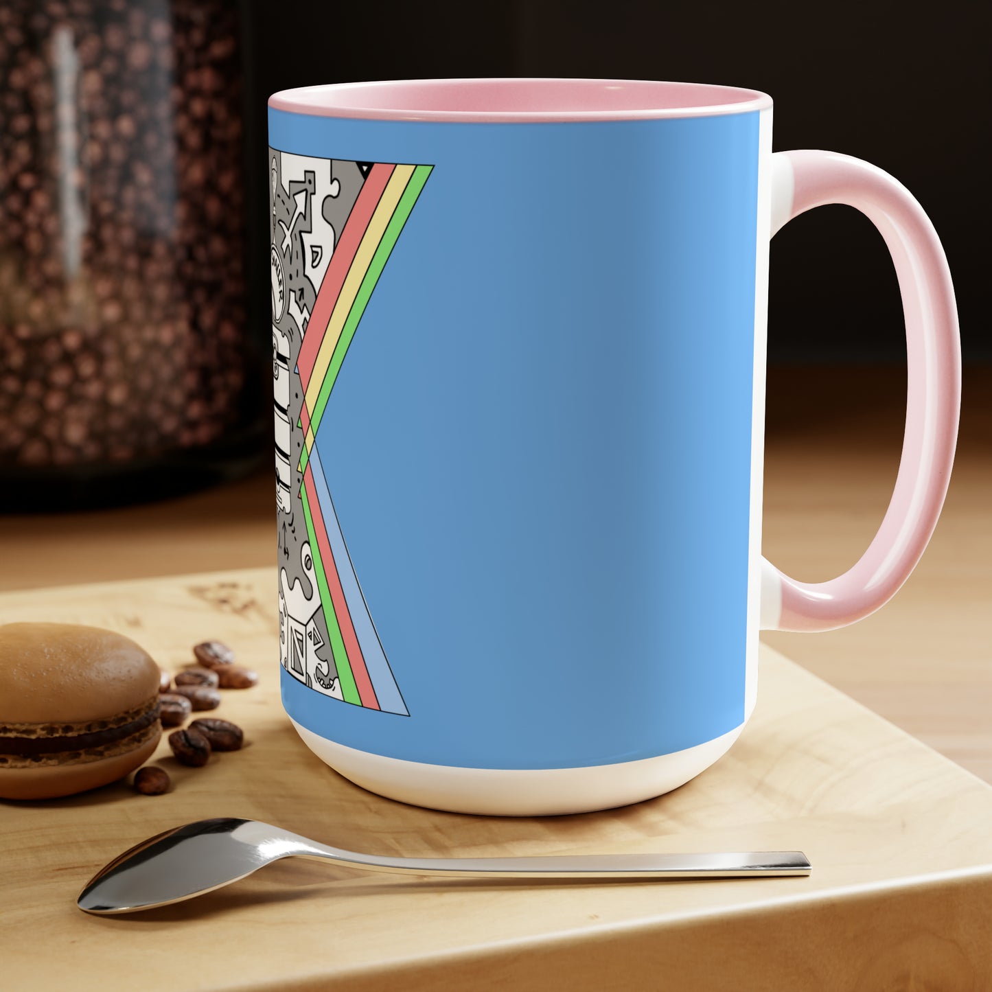 Two-Tone Coffee Mugs, 15oz