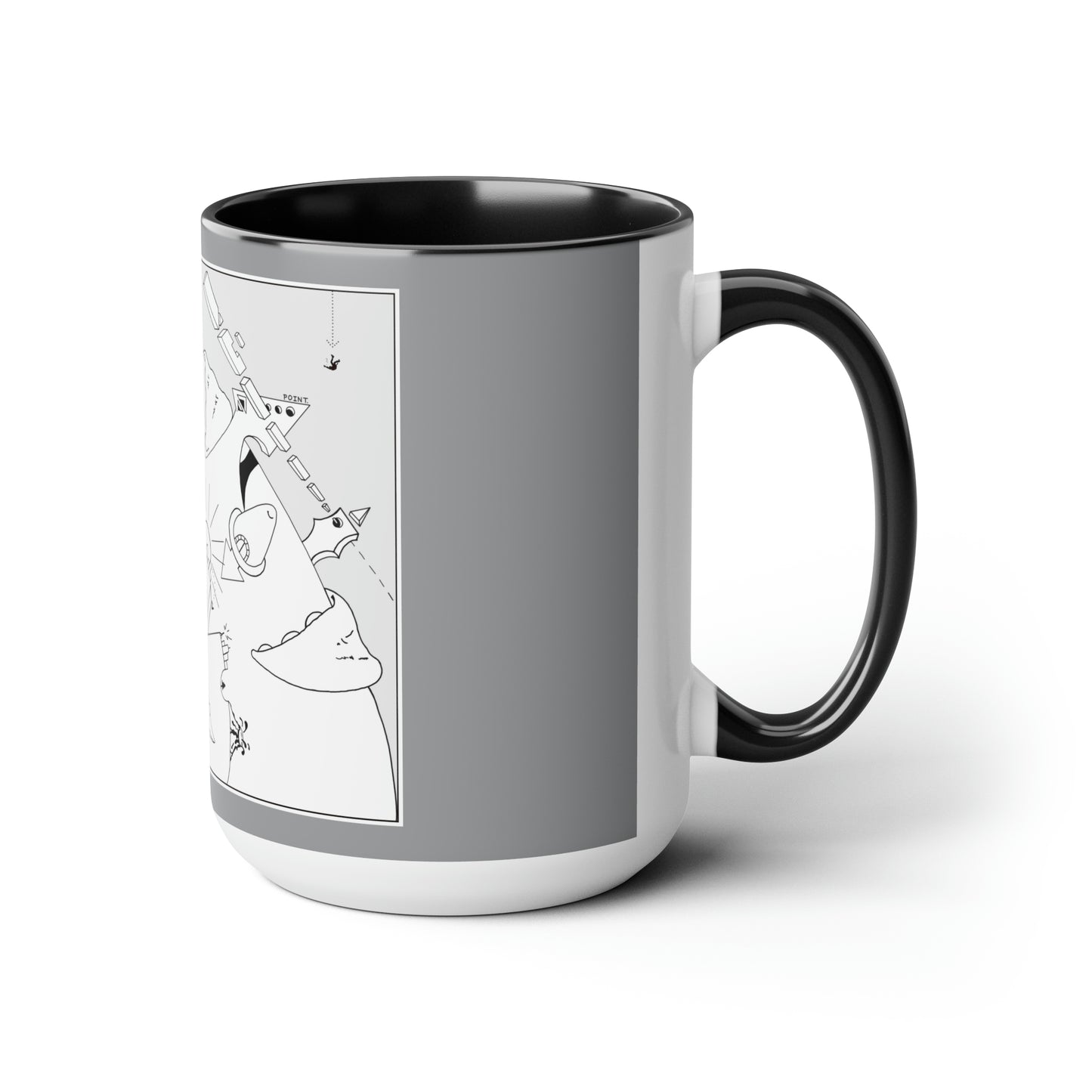 Two-Tone Coffee Mugs, 15oz