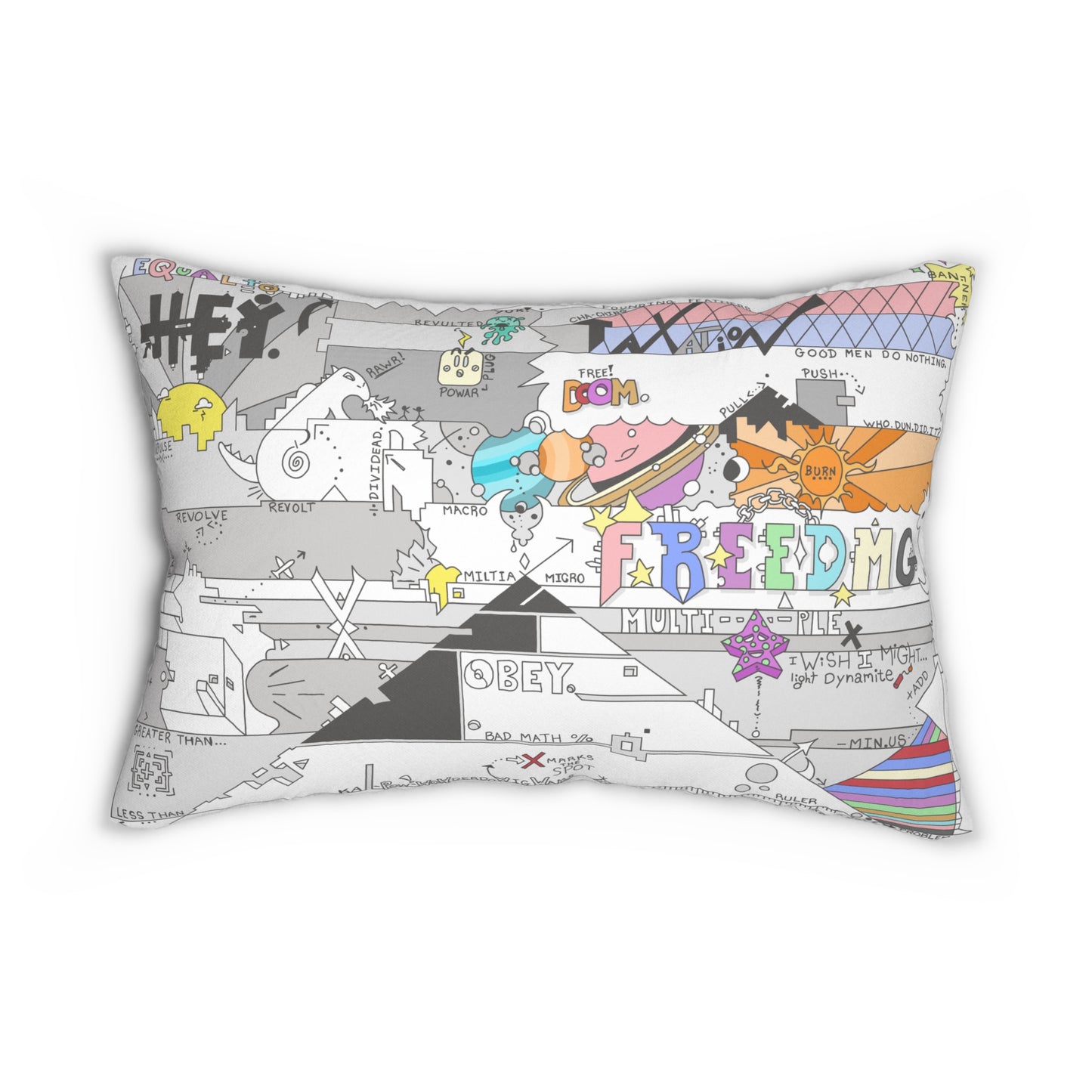 The Official "Hey Flag" Spun Polyester Lumbar Pillow